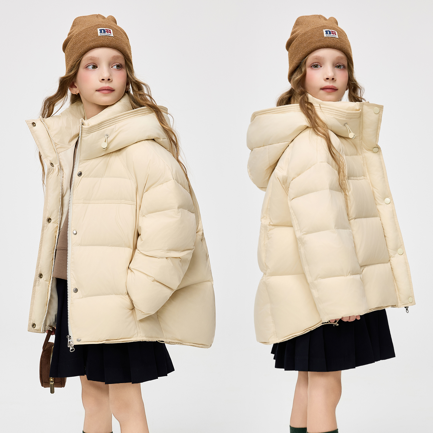 儿童羽绒服女童中大童新款短款洋气冬季加厚保暖连帽外套男童