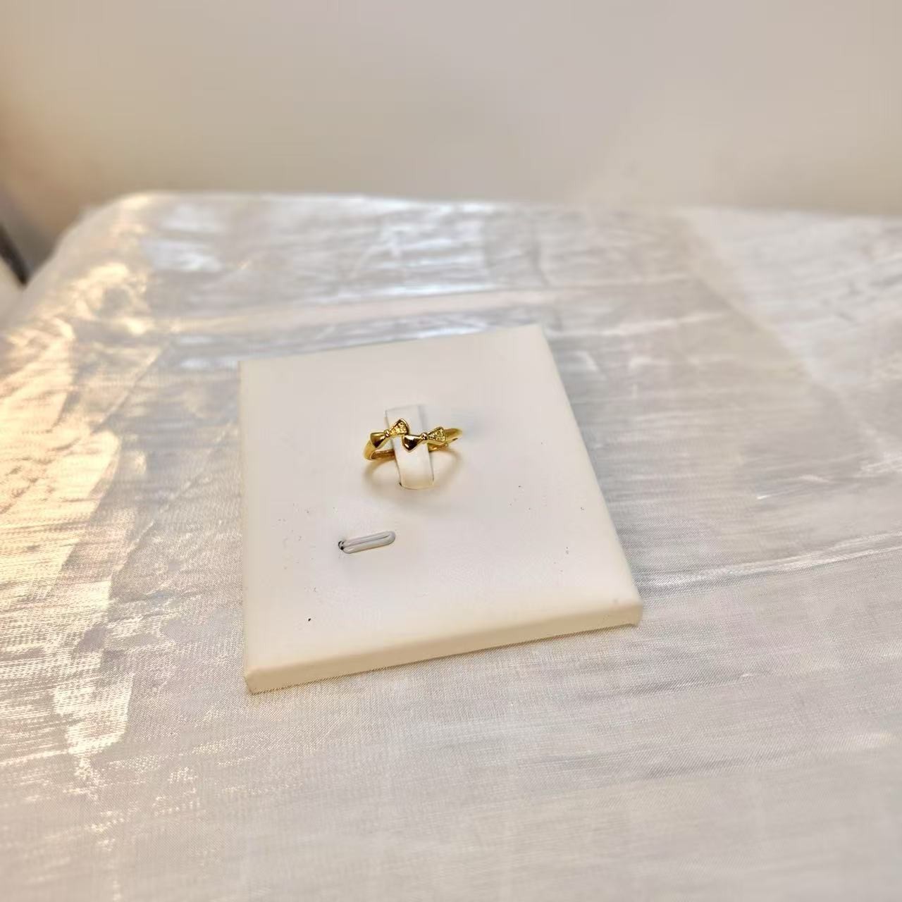 足银戒指 镶嵌精致轻奢高级感指环  双蝴蝶结戒指  活口