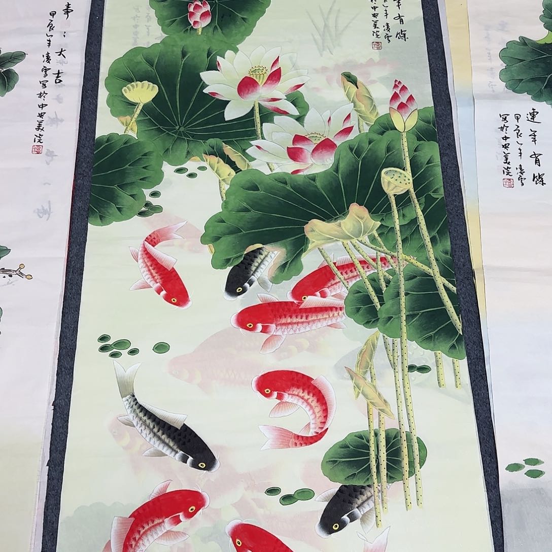 国画尺寸70X138手绘作品 