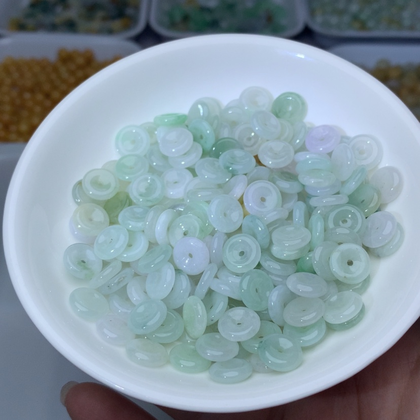 【闪购商品】翡翠手链未镶嵌卡9冰平安扣20颗