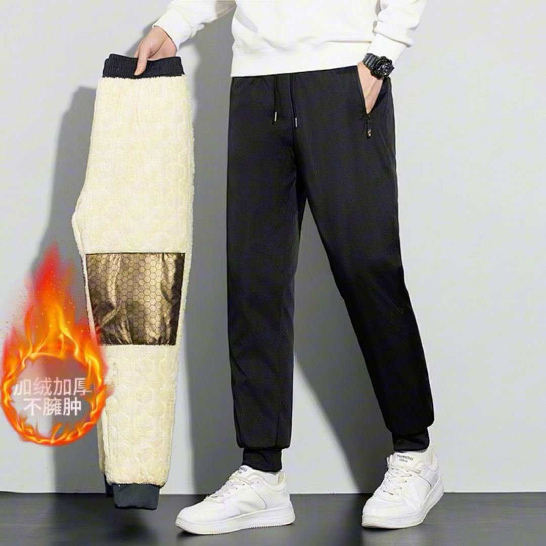 冬季新款男女款加绒石墨烯休闲大码防风防寒保暖加厚外穿护膝裤子