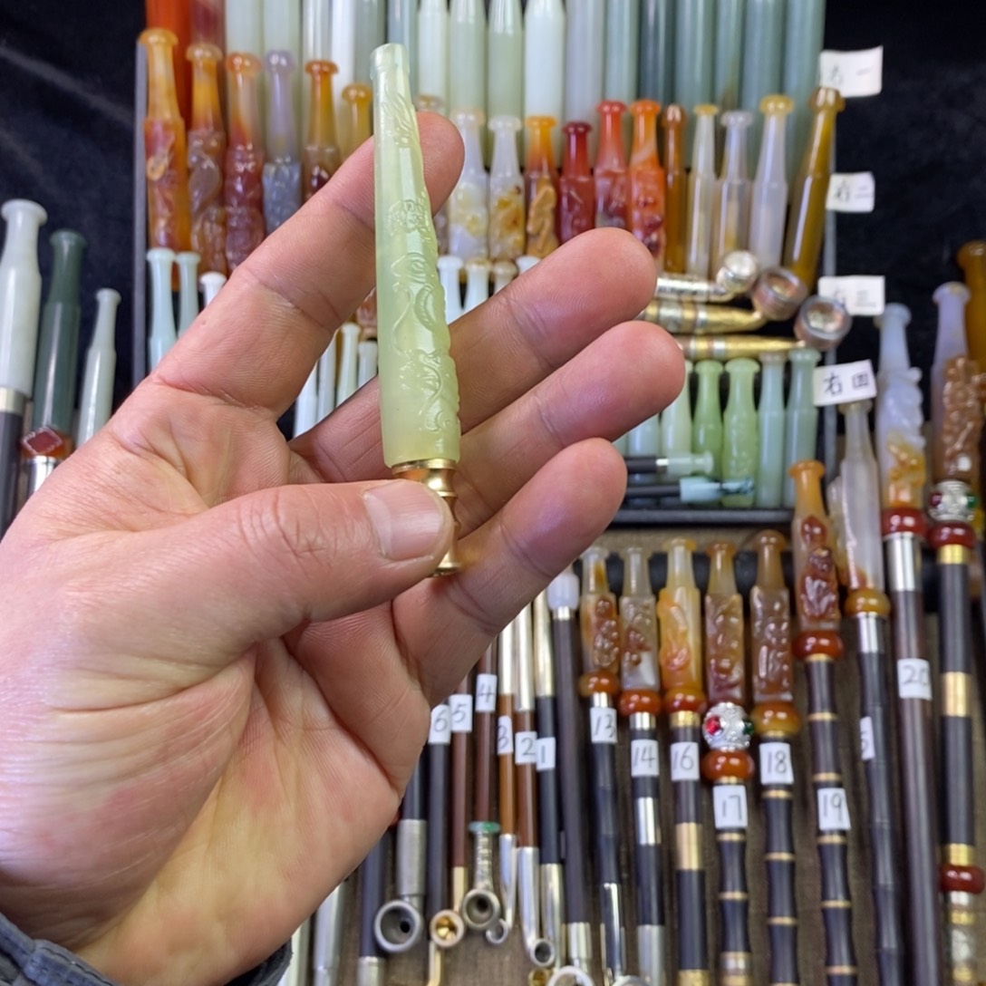 跟***边直播间定制旱烟袋