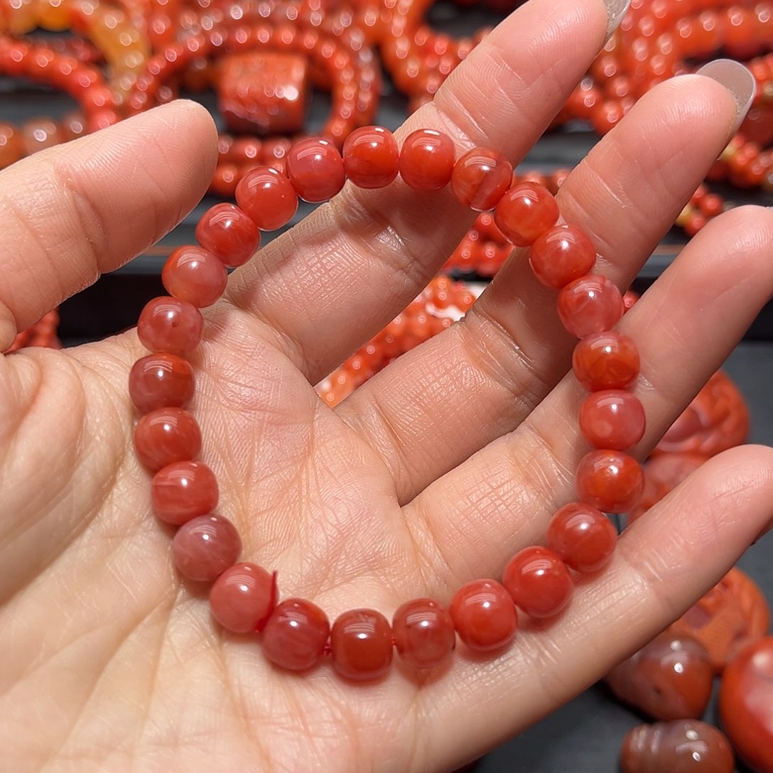 南红玛瑙手链未镶嵌