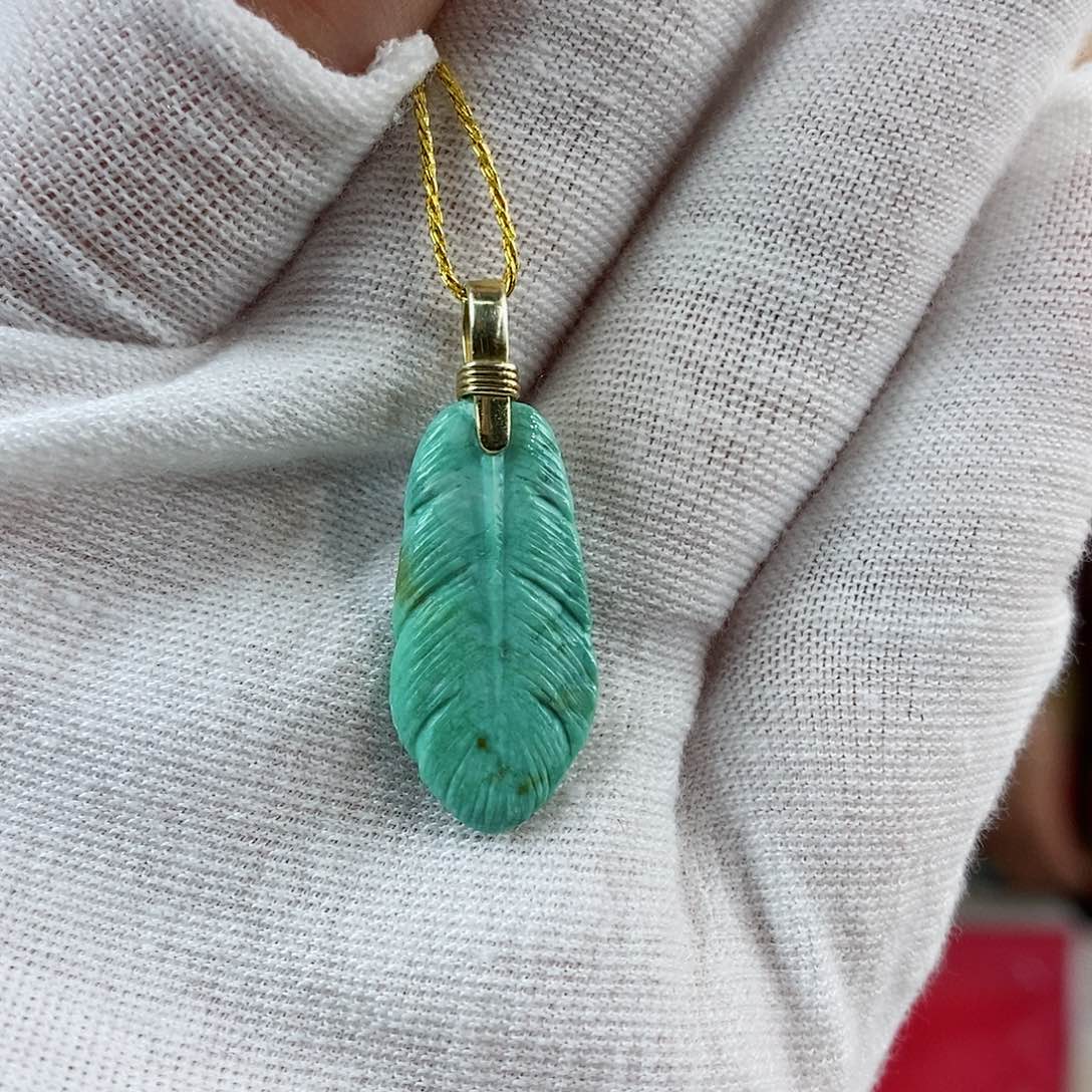 绿松石珠宝奇石银S925镀金镶嵌