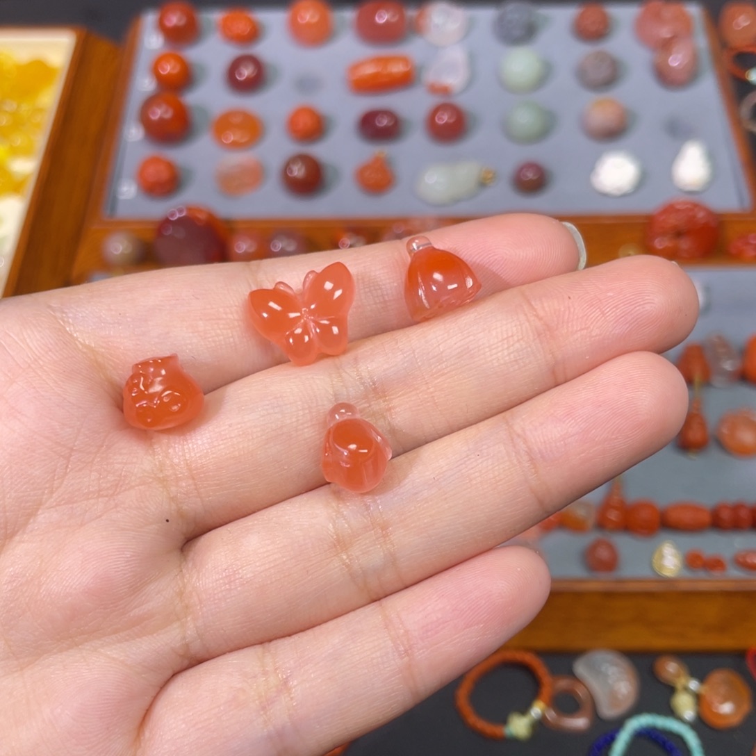 ᥫ***夏南红玛瑙未镶嵌定制钥匙挂