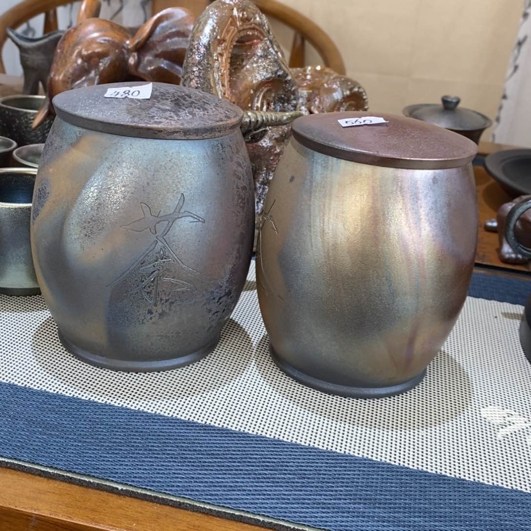 潘建水紫陶柴烧茶叶罐