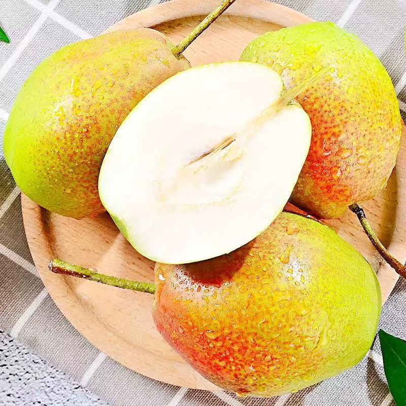 正宗红香酥梨脆甜多汁带箱3斤/单果80-120g梨子JD