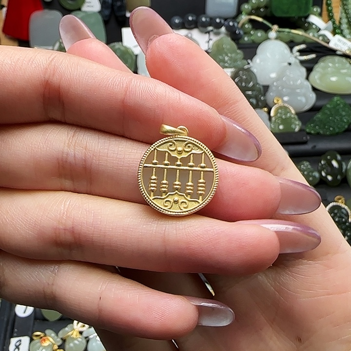 和田玉银S925镶嵌颈饰