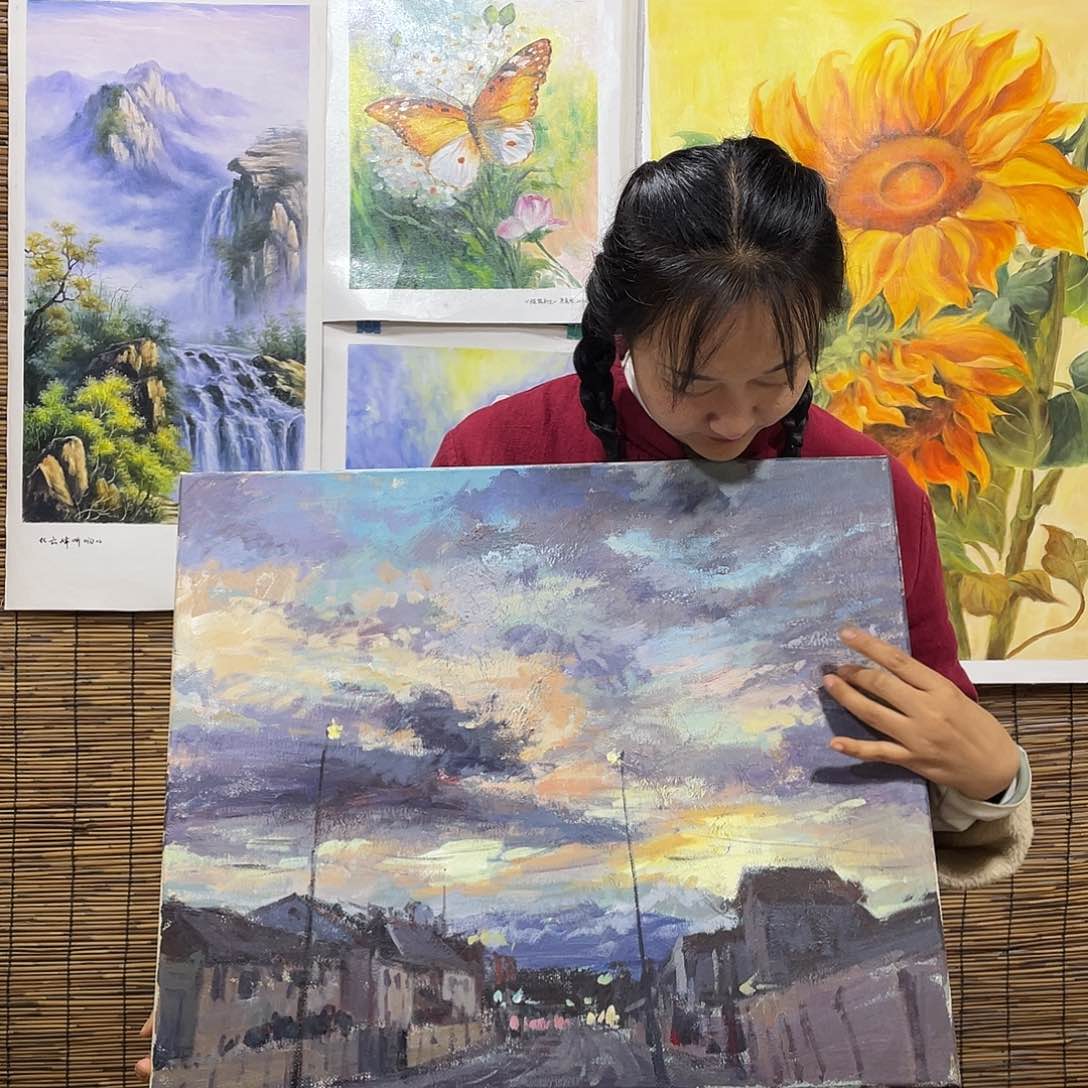 油画薇爽恭喜竞拍成功