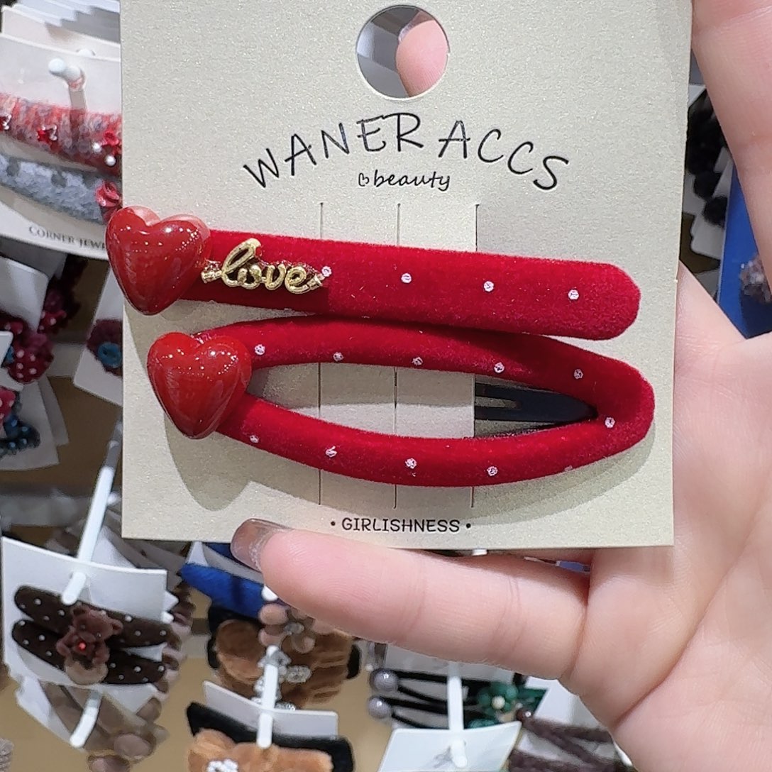 皮质铁合金红色波点爱心