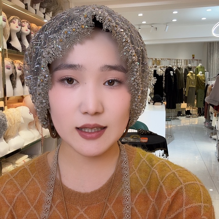 纯棉睫毛款高端丝带帽松林绿298