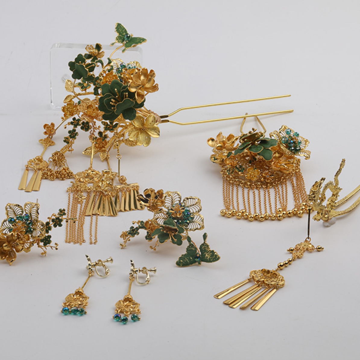 ete发簪流苏金色新娘结婚秀禾饰品婚礼百搭复古古风