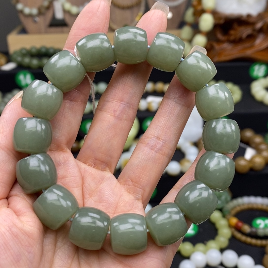 和田玉手链未镶嵌14mm