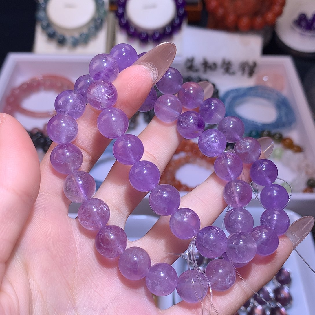 水晶手串未镶嵌薰衣草紫水晶10mm