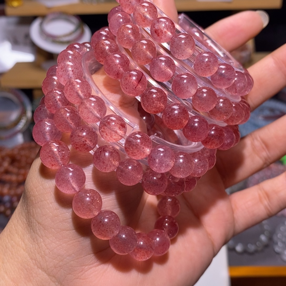 水晶未镶嵌手串草莓晶 9