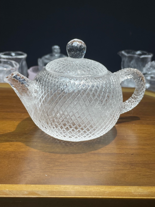 【达明】原矿水晶中式高档轻奢手工家用茶桌功夫茶具冰冻烧贵妃壶