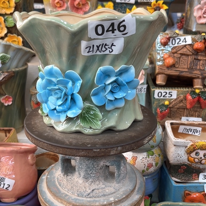 紫砂花盆粗陶材质多肉花盆