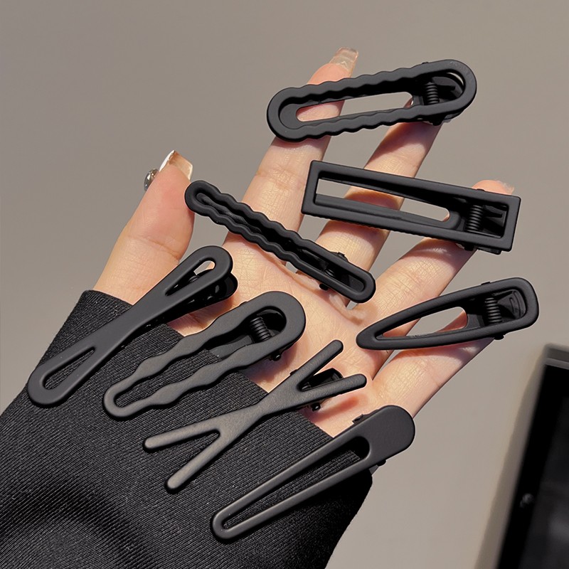 黑色金属发夹女刘海碎发夹侧边夹前额夹简约头饰小卡子鸭嘴一字夹