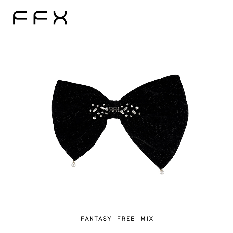 弗弗西FFX【永恒星河】高级定制细闪丝绒不对称蝴蝶结钢夹发夹