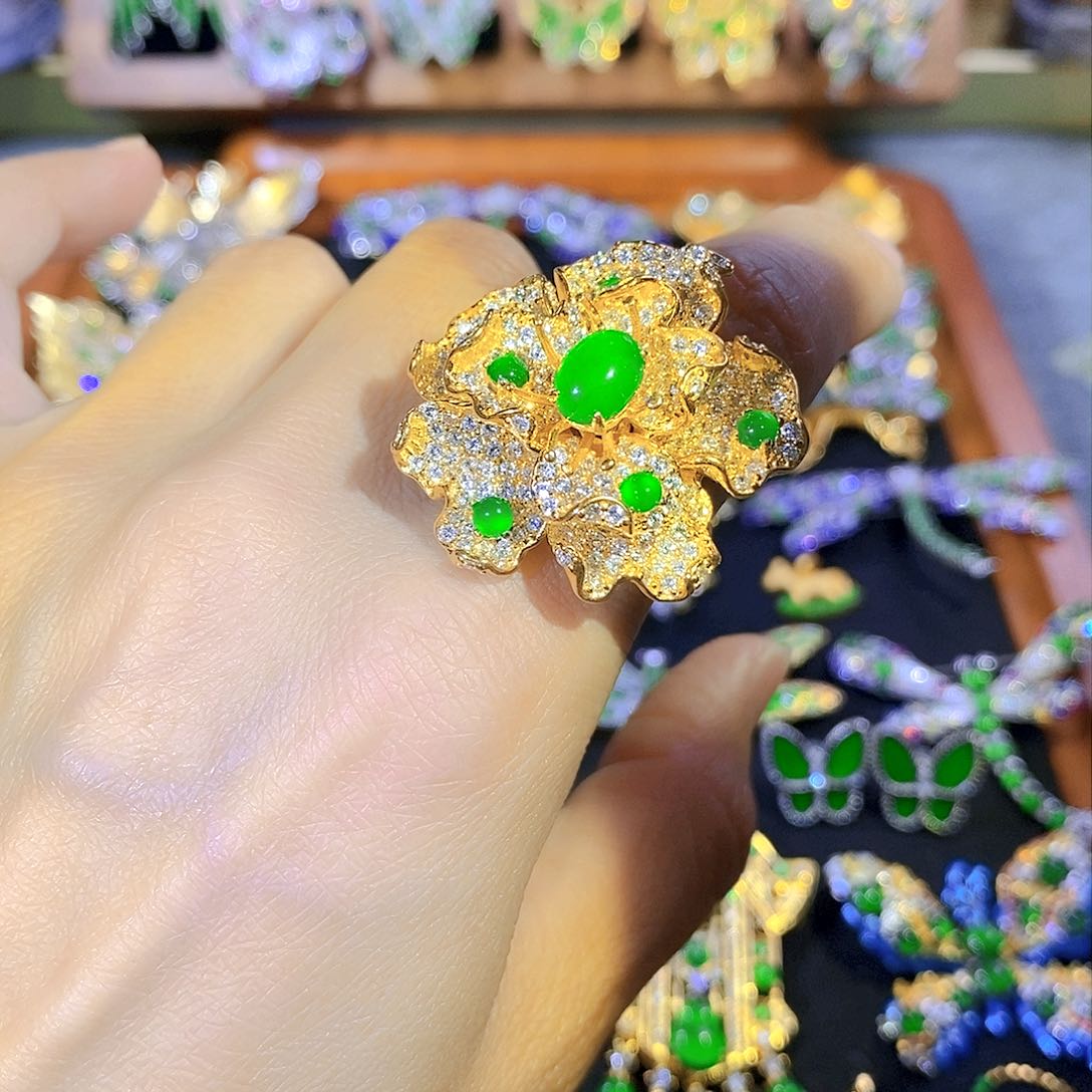 吊坠(不含链)银S925镶嵌翡翠