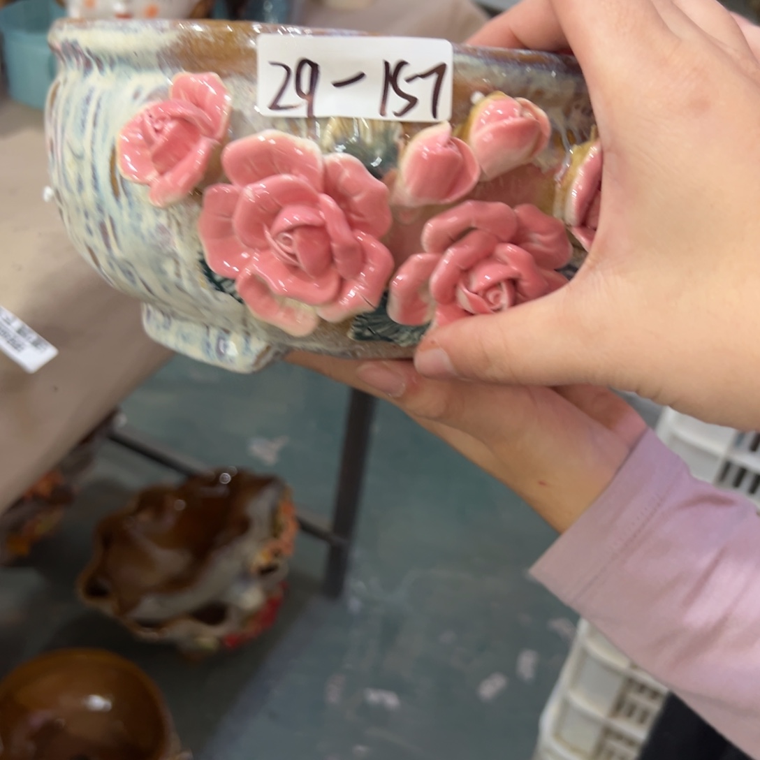 满20米包邮秒退拉黑多肉花盆29157