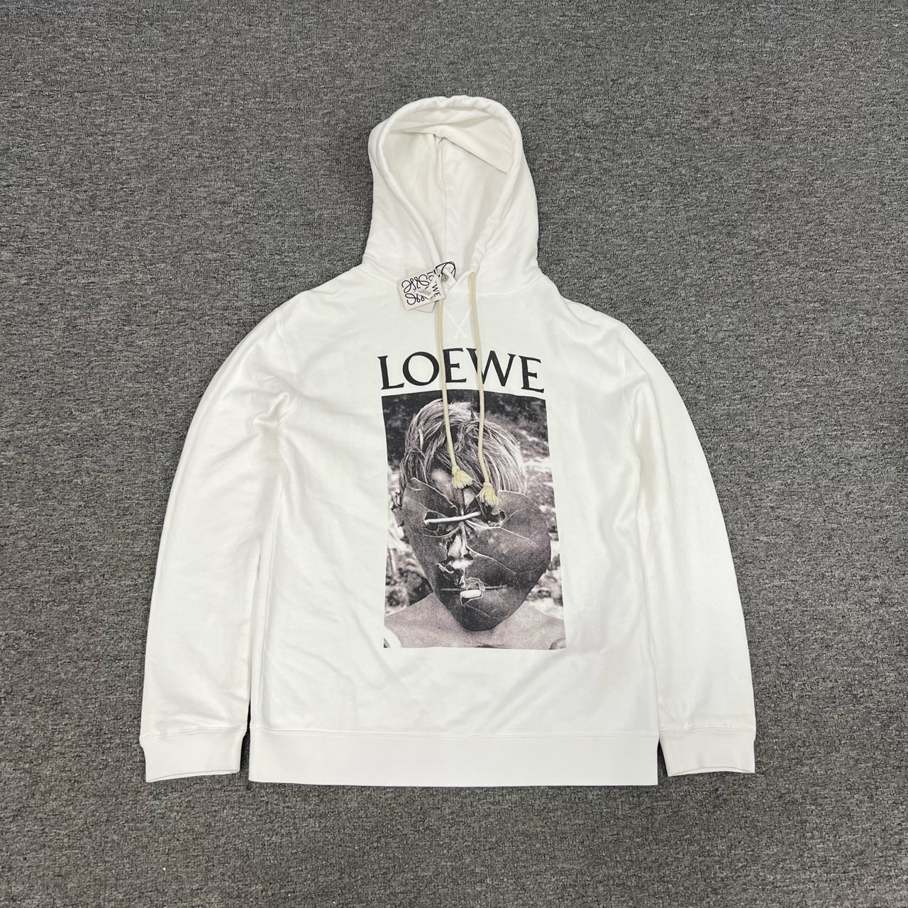 未使用 LOEWE/罗意威 面具 印花连帽卫衣 L码