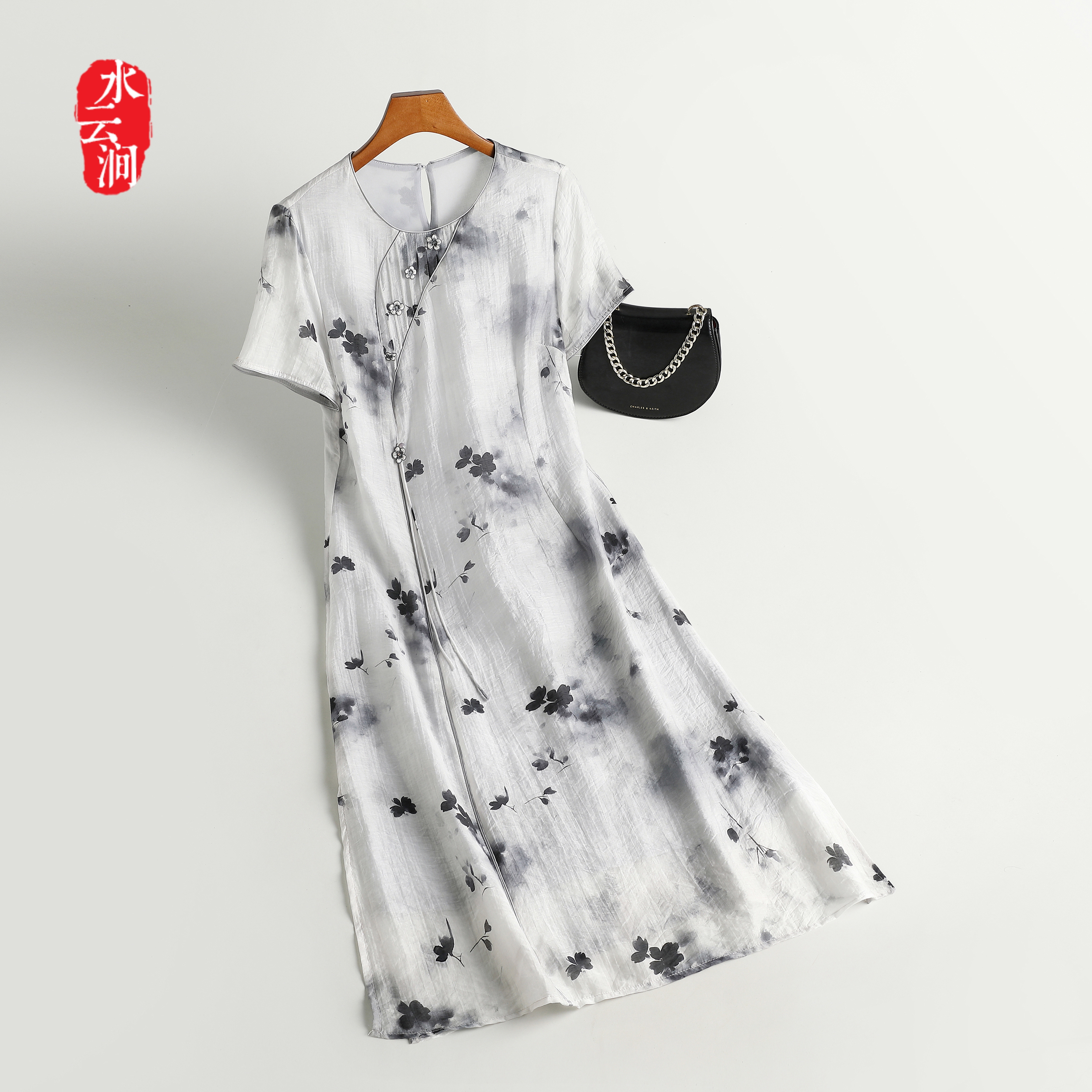 【夜月生花】国风古韵桑蚕丝夏季连衣裙