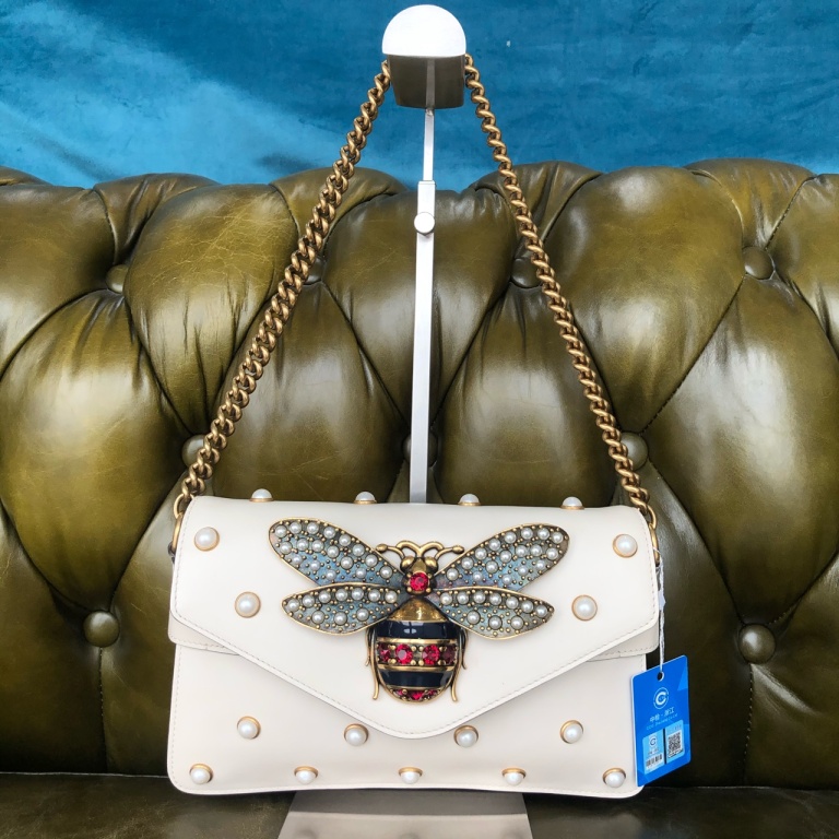 95新 GUCCI/古驰 安洁利知之GUCCI玛格丽特珍珠腋下包 502212