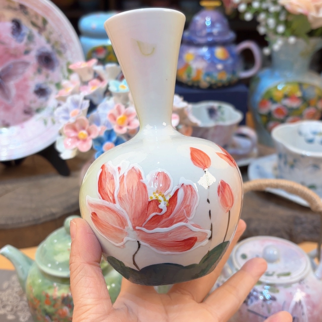 景德镇手绘高温釉下彩陶瓷茶具