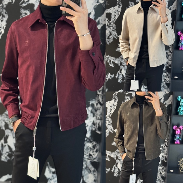 小雨男装｜6586秋冬新品翻领拉链皮绒行政夹克K