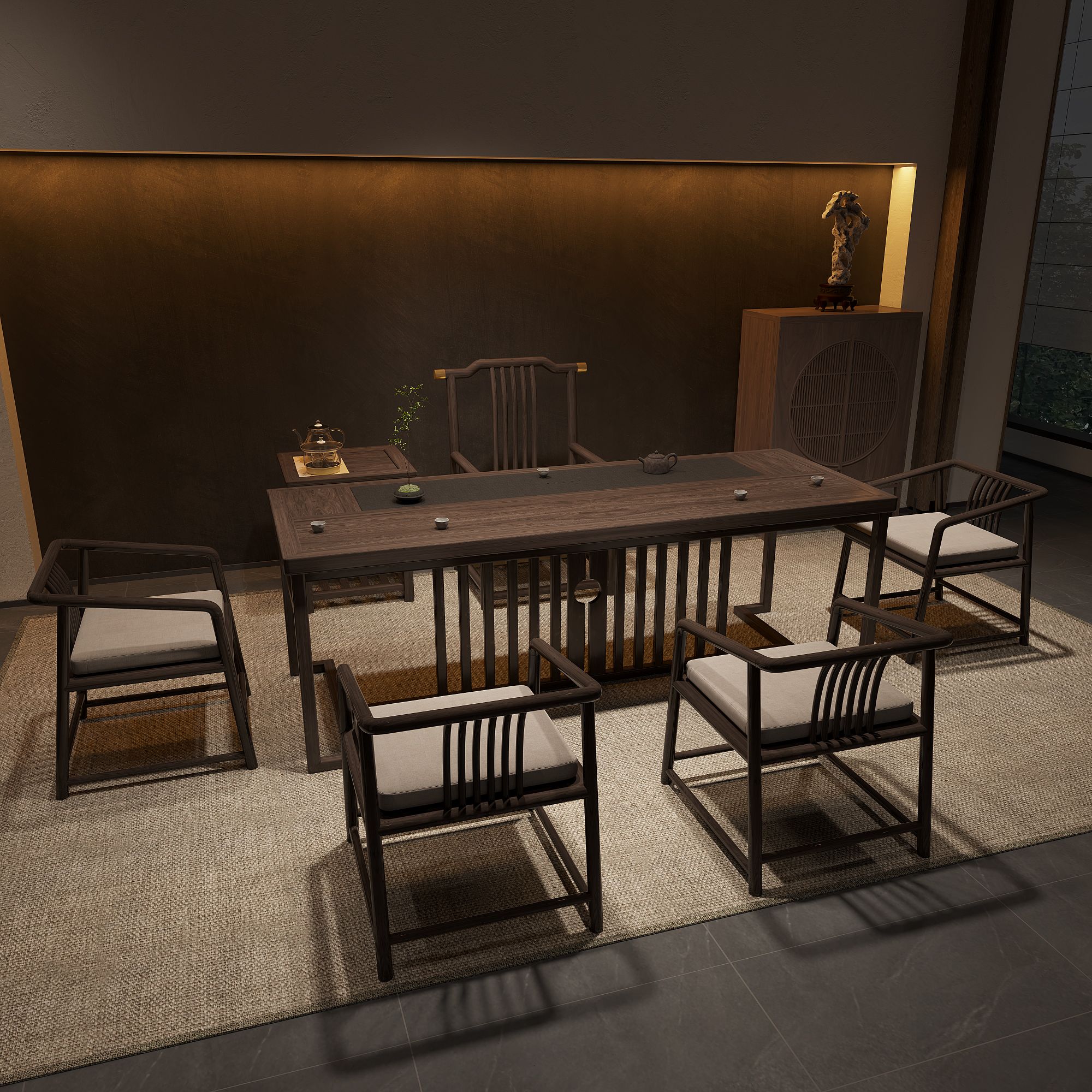 直播间产品 新中圆茶桌 1.6/2.4米