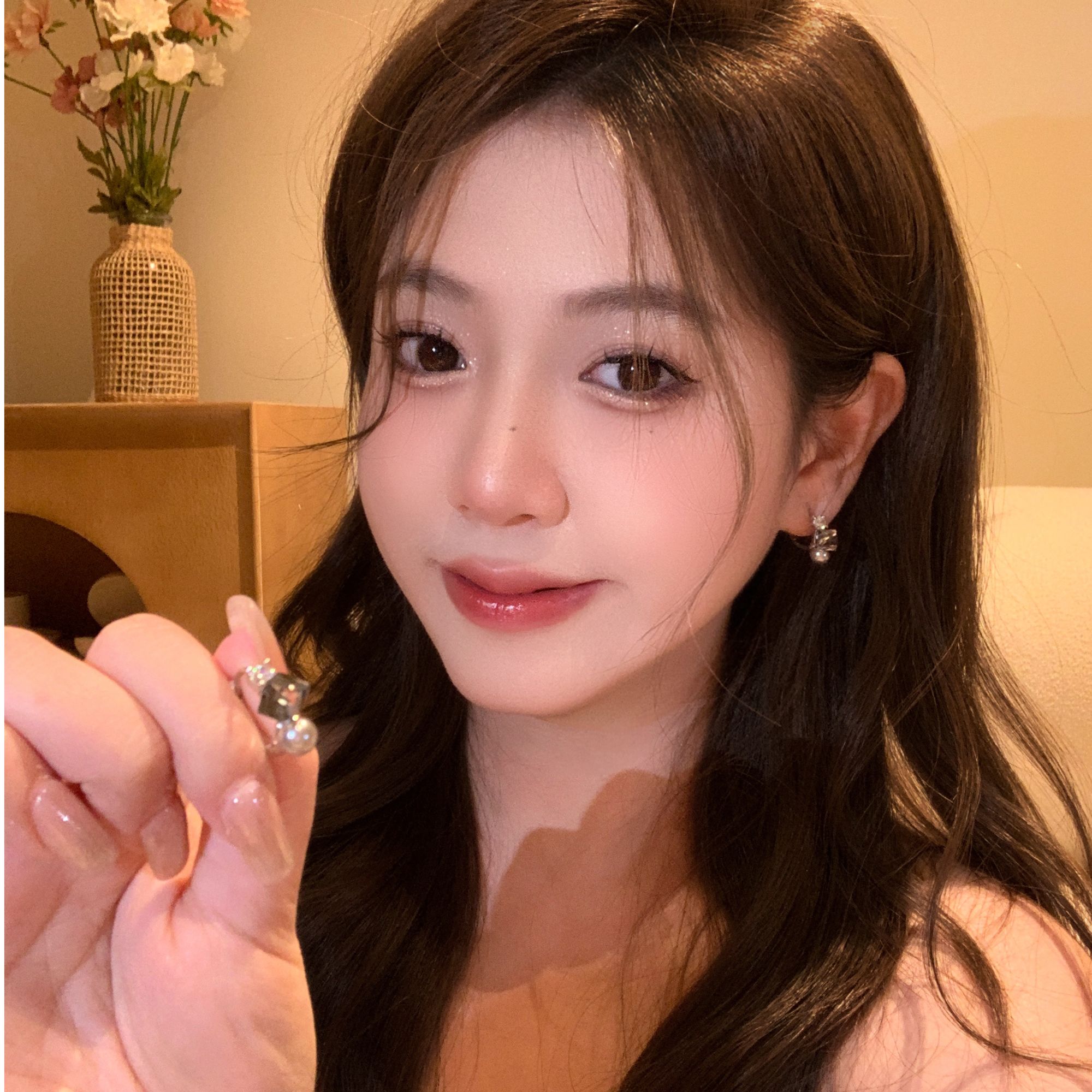 铜合金耳饰 小方糖设计款精致轻奢耳扣简约小众百搭耳饰634