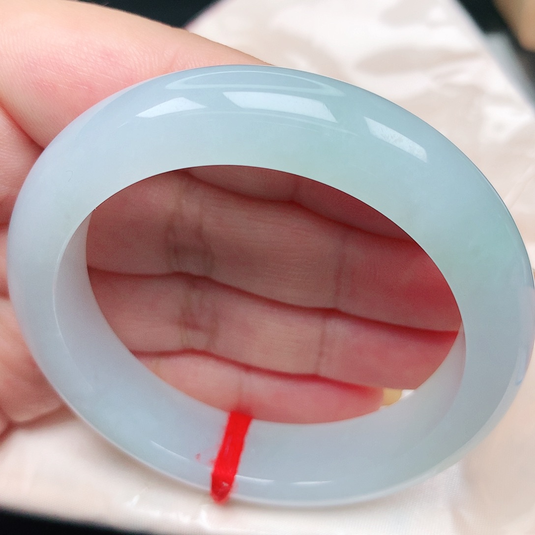 未镶嵌手镯翡翠13冰冰浅绿 淡雅百搭