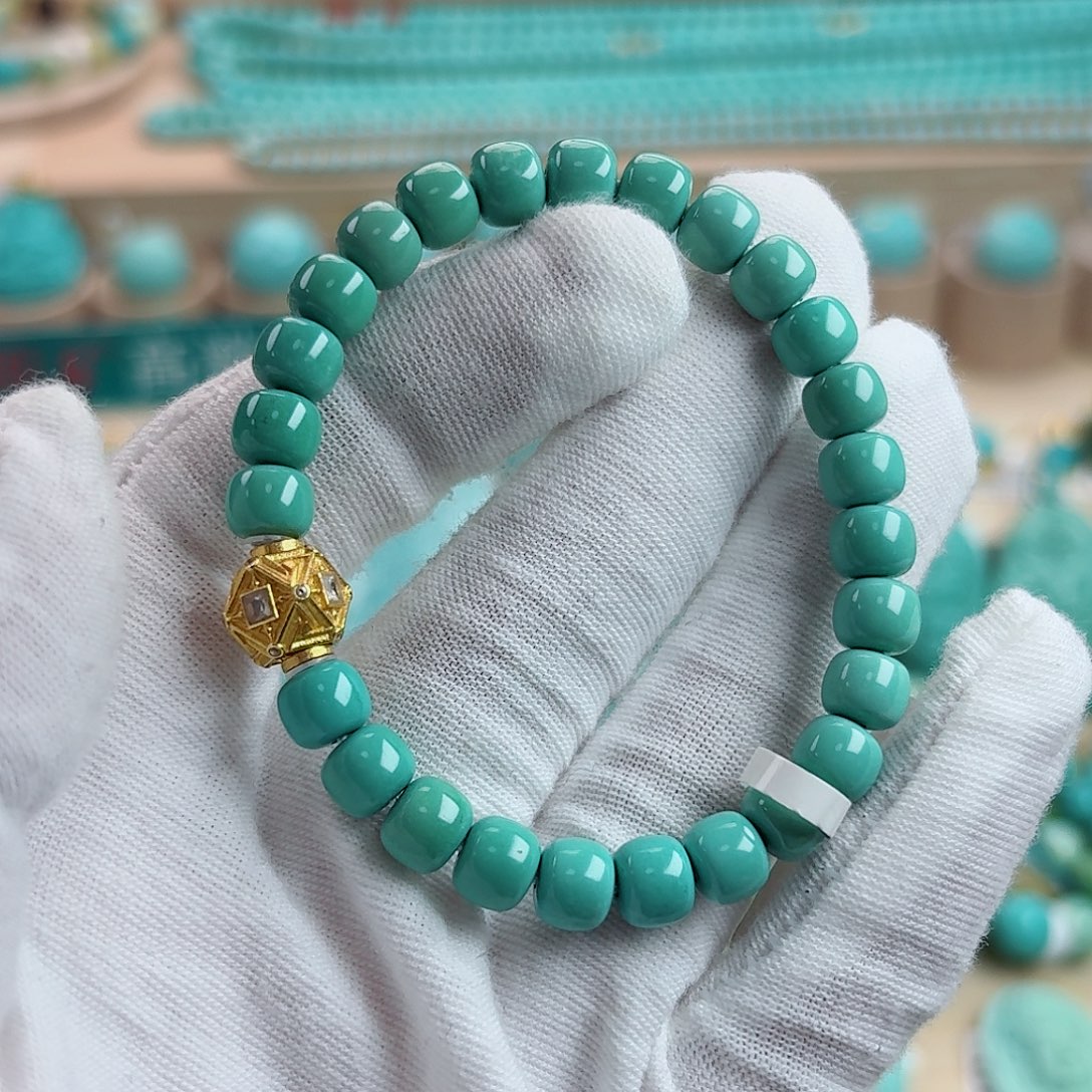 绿松石18K金镶嵌珠宝奇石