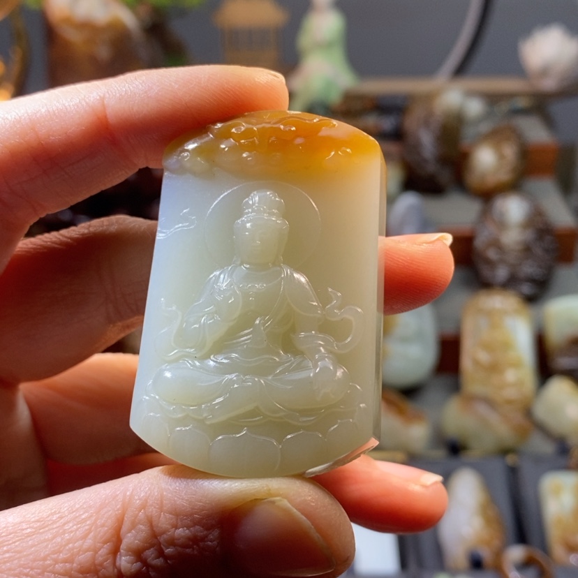 【闪购商品】和田玉观音未镶嵌老*孩