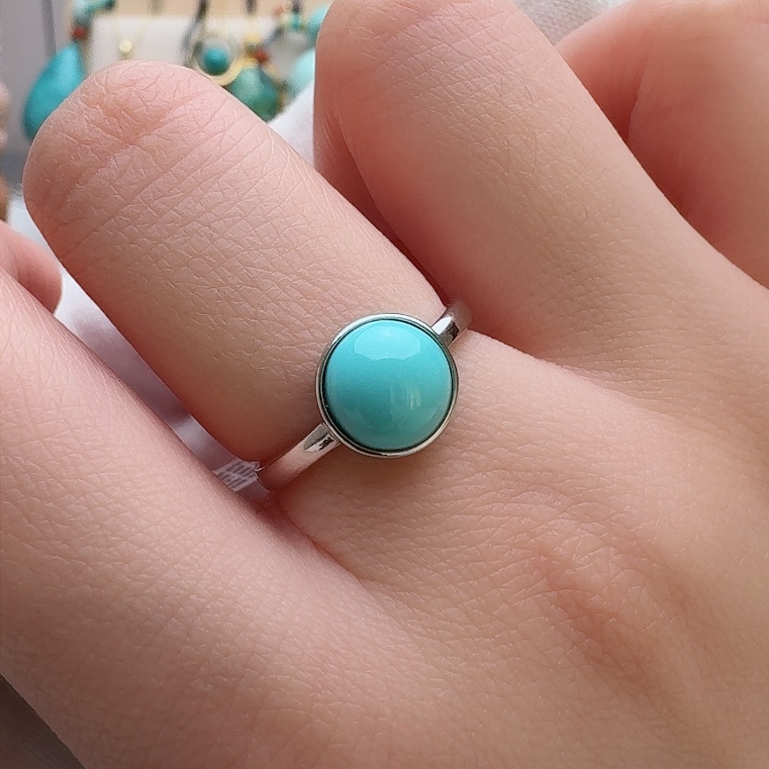 绿松石珠宝奇石银S925镶嵌