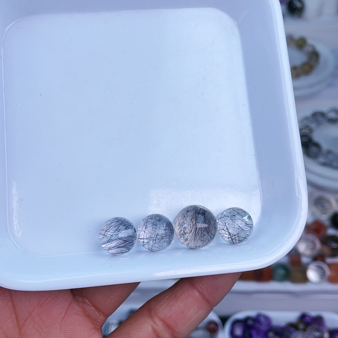 水晶单珠打孔不退不换未镶嵌不*～