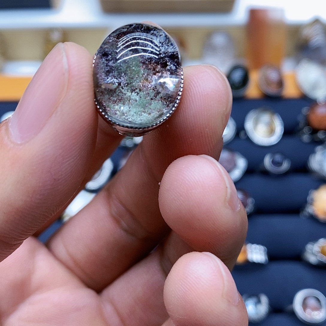 水晶颈饰银S925镶嵌云*天然水晶吊坠