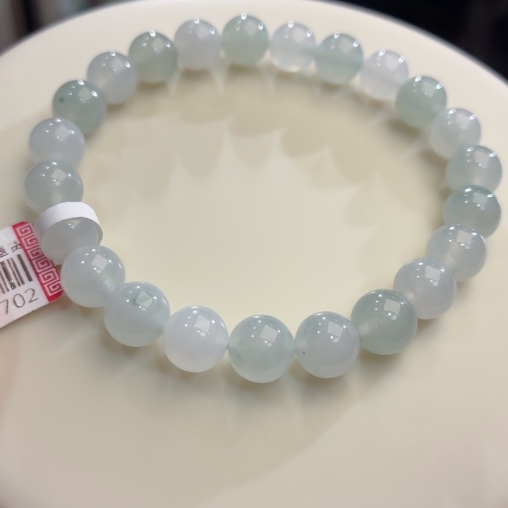 翡翠未镶嵌手链冰胶马卡龙卡8.4