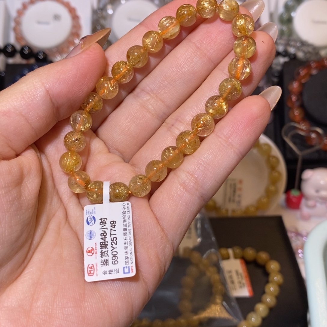 【闪购商品】发晶手串未镶嵌小*金发7.6mm