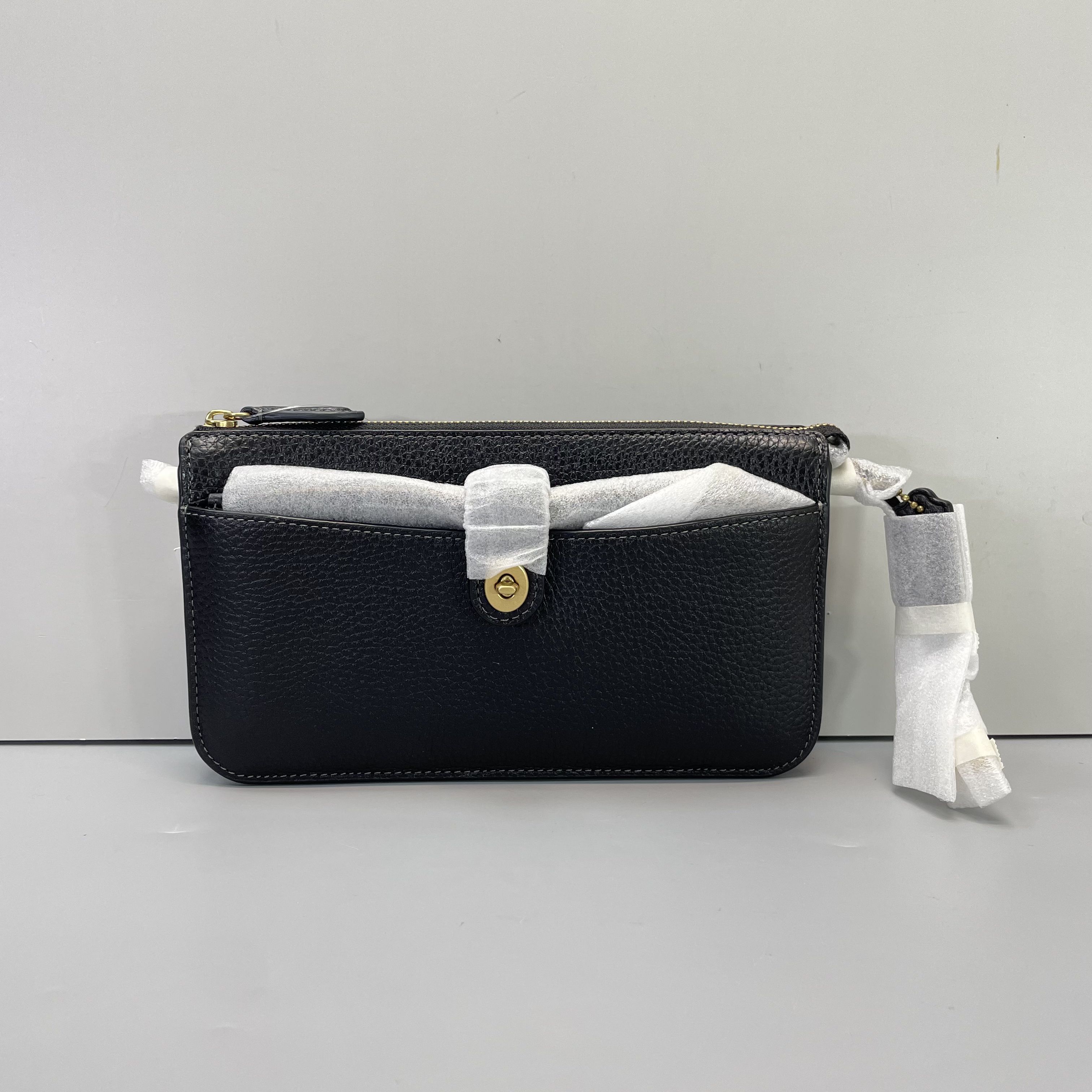 99新 COACH/蔻驰 小林/黑色子母小斜挎包18*12*3cmB031813