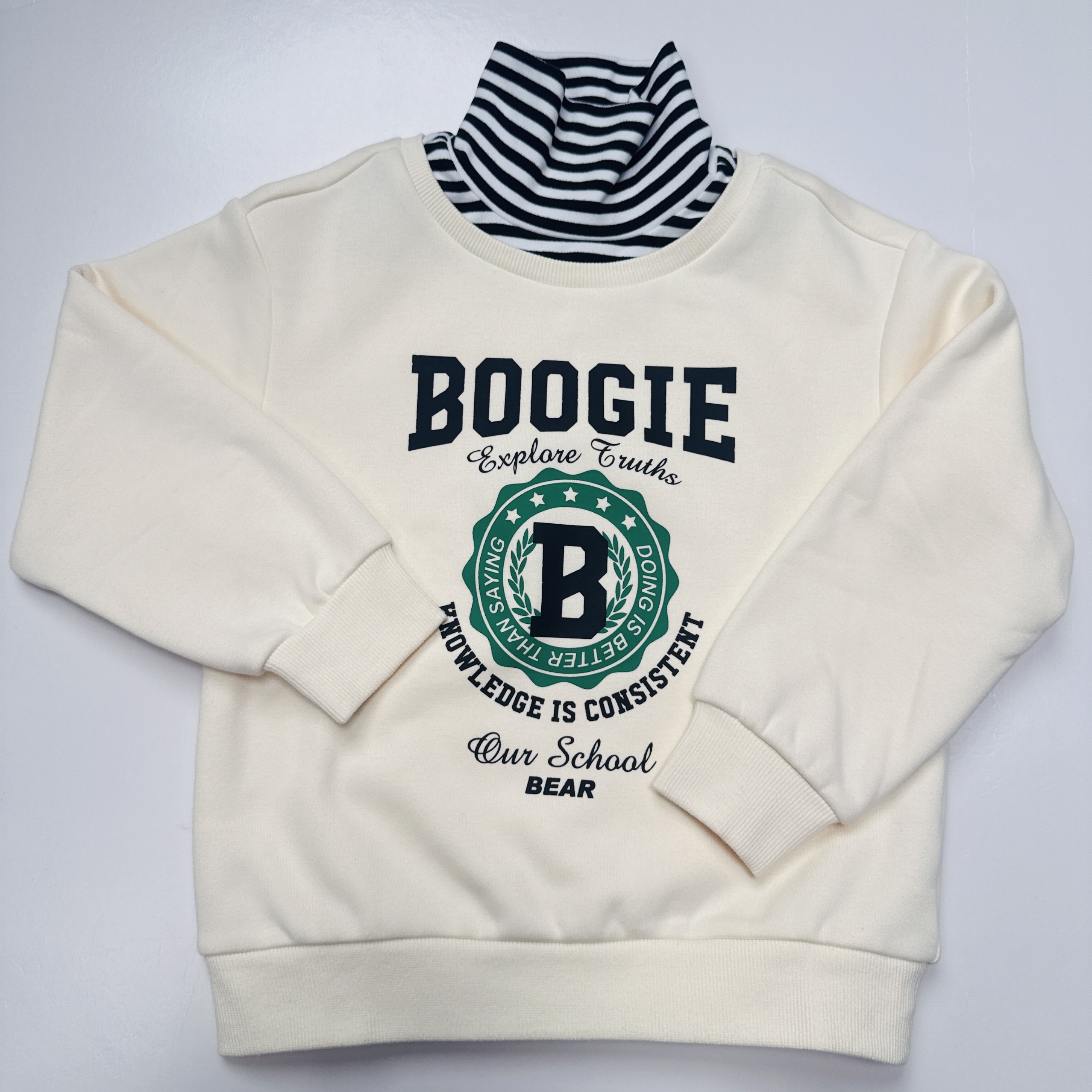 BOOGIE BEAR男宝秋冬款加厚保暖高圆领卫衣(256)