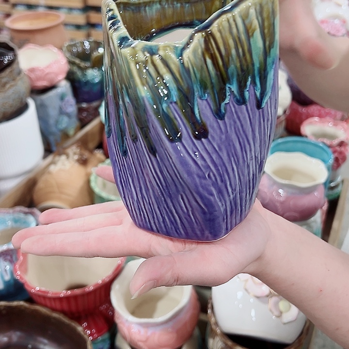 有孔，凑单福利满10元发货陶瓷多肉花盆！