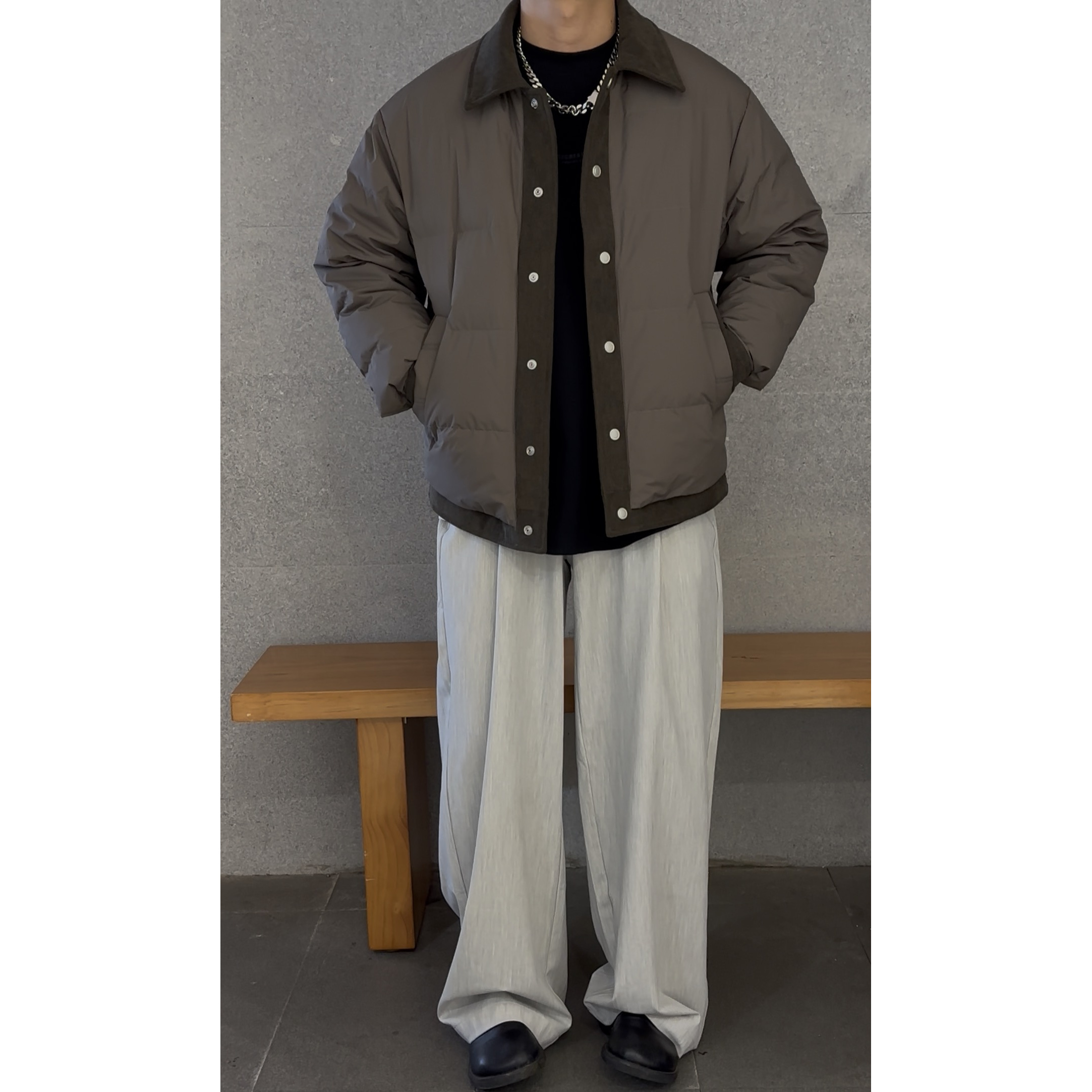 2025冬季新款拼接90白鸭绒羽绒服88015简单休闲百搭日常男