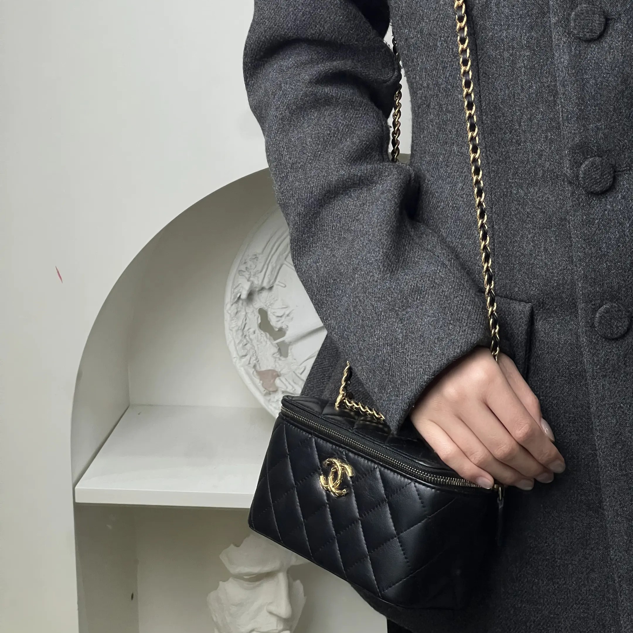 99新 Chanel/香奈儿 chanel 23c长盒子黑金羊皮/优品