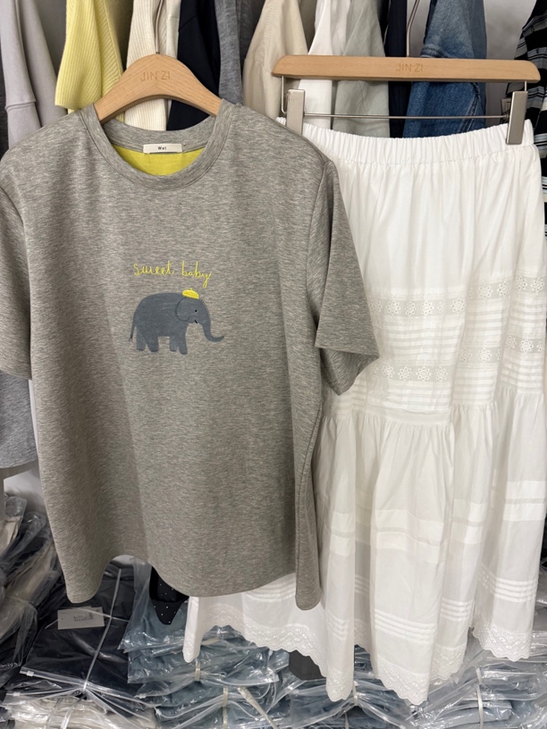 金子家春款上新 韩代AB面大象T 衣长66左右 不支持7天无理由退换