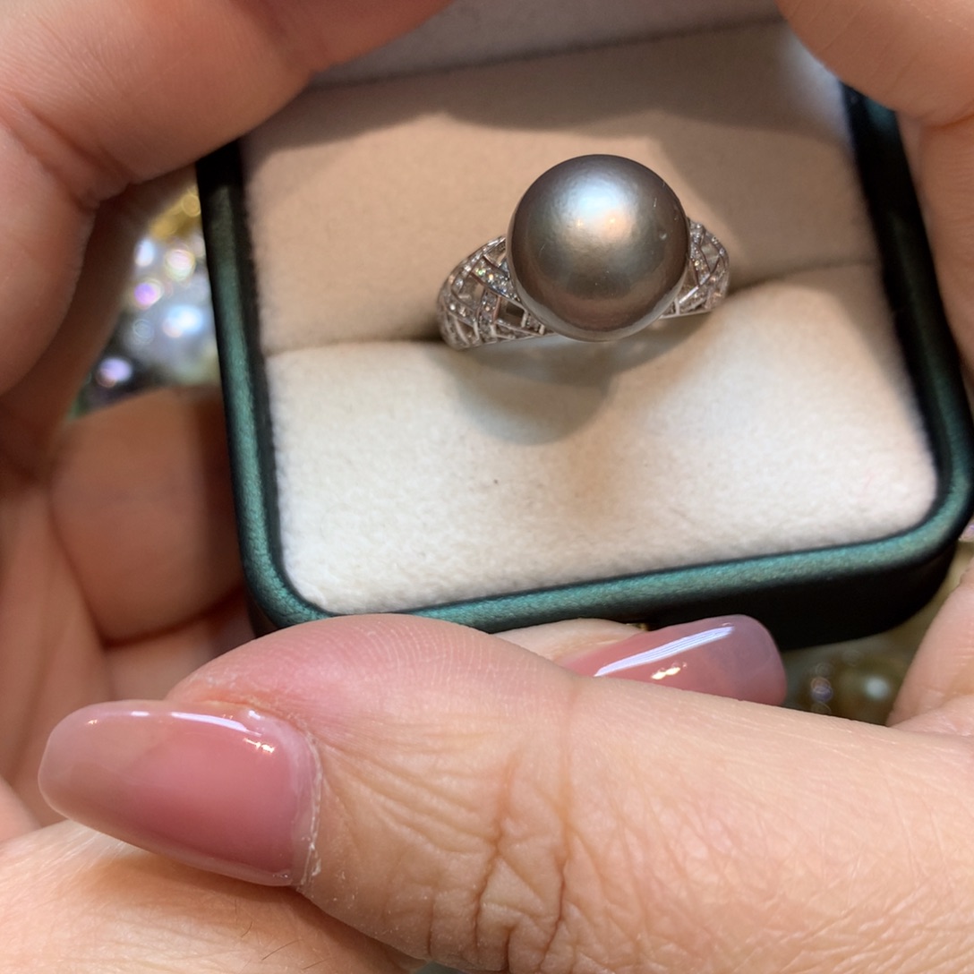 海水珍珠戒指银S925镶嵌