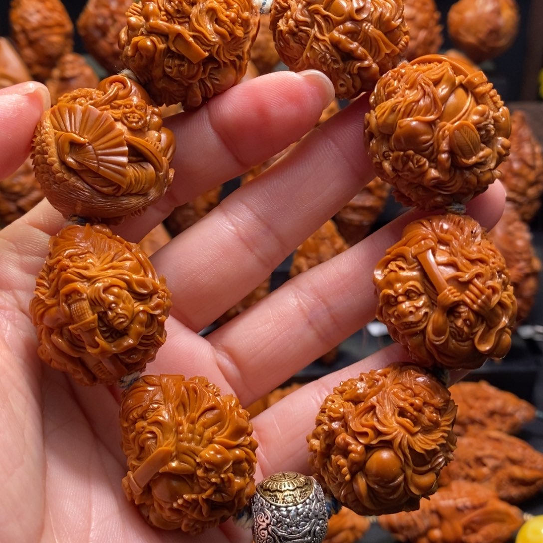 可***以橄榄核手串/手链骑兽五鬼钟馗