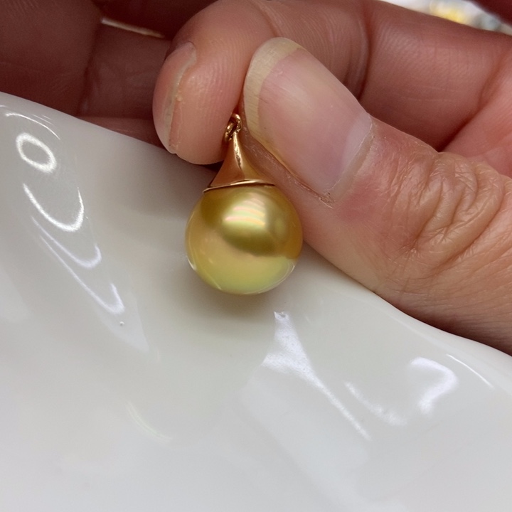 海水珍珠吊坠(不含链)18K金镶嵌