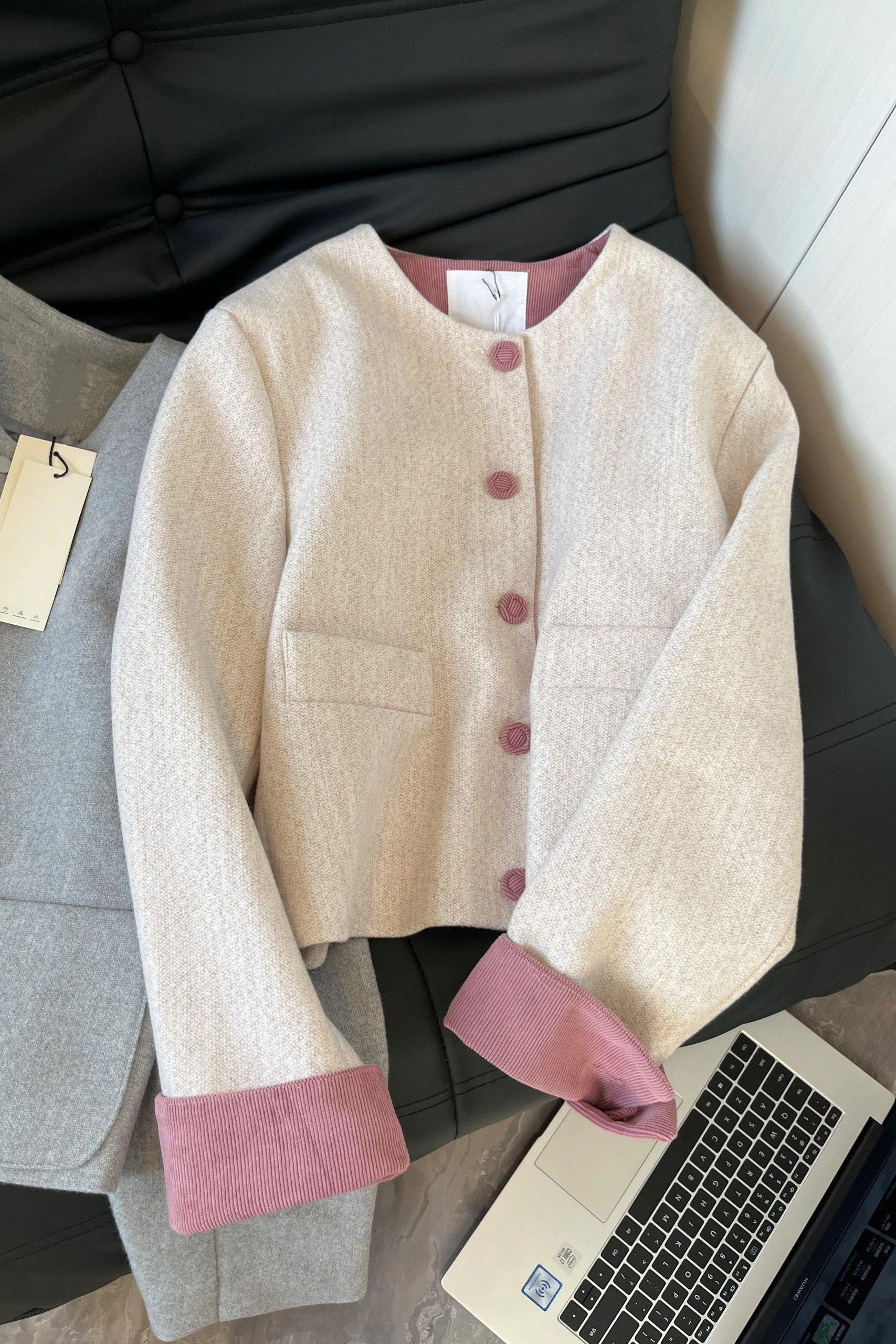 39~69短外套秋冬女装洋气韩版新款小香风气质衣服上衣宽松开衫